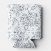 Elegante staubblaue Vintage Rose Mr & Mrs. Dosenkühler (Rückseite)