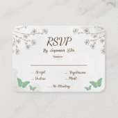 Elegante, staubgrüne Aquarell & Mini-UAWG Begleitkarte (Vorderseite)