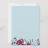 Elegante, staubige, blau-bordeauxfarbene, schicke  einladung (Rückseite)