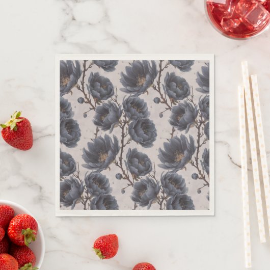 Elegante staubige blaue Blume rustikale Hochzeit Serviette (Beispiel)