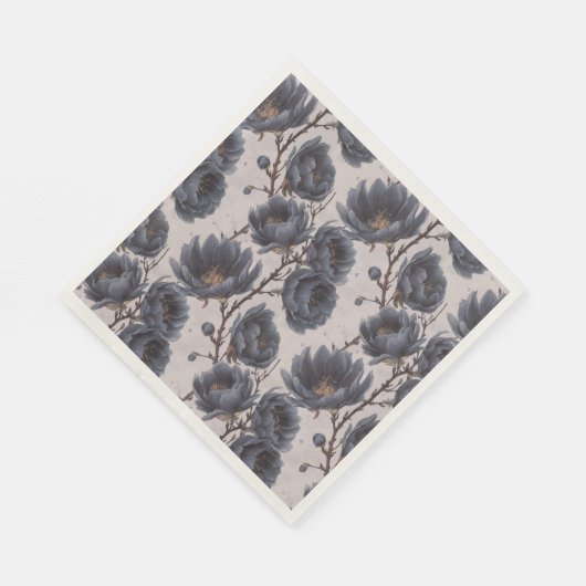 Elegante staubige blaue Blume rustikale Hochzeit Serviette (Ecke)