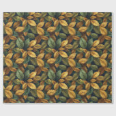 Elegante, staubige, gelb-orangefarbene Herbstlaube Geschenkpapier (Flach)