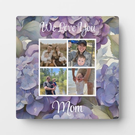 Elegante, staubige, lila Hydrangeas Fotoplatte (Vorderseite)