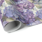 Elegante, staubige, lila Hydrangeas Geschenkpapier (Rolleneckpunkt)