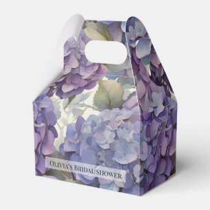 Elegante, staubige, lila Hydrangeas Geschenkschachtel