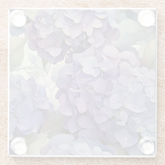 Elegante, staubige, lila Hydrangeas Glasuntersetzer (Rückseite)