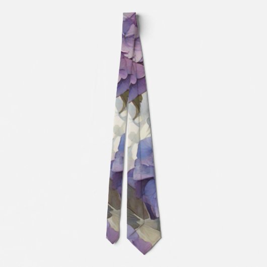 Elegante, staubige, lila Hydrangeas Krawatte (Rückseite)