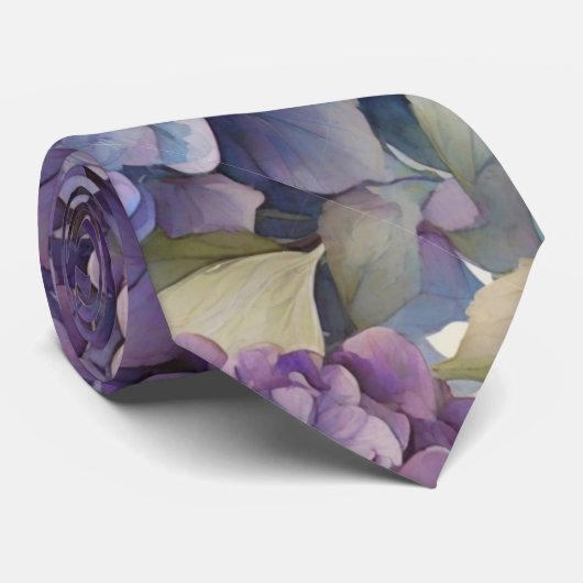 Elegante, staubige, lila Hydrangeas Krawatte (Gerollt)