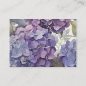 Elegante staubige lila Hydrangeas mit Aquarellfarb Begleitkarte (Rückseite)