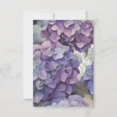 Elegante, staubige, lila Hydrangeas RSVP Karte (Rückseite)