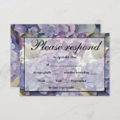 Elegante, staubige, lila Hydrangeas RSVP Karte (Vorne/Hinten)