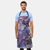 Elegante, staubige, lila Hydrangeas Schürze (Getragen)