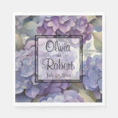 Elegante, staubige, lila Hydrangeas Serviette (Vorderseite)