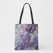 Elegante, staubige, lila Hydrangeas Tasche (Vorderseite)