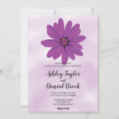 Elegante, staubige lila Rose Romantische Blumenhoc Einladung (Vorderseite)