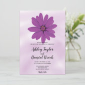 Elegante, staubige lila Rose Romantische Blumenhoc Einladung (Stehend Vorderseite)
