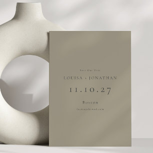 Elegante staubige Oliven Formal Minimalistische Ho Save The Date