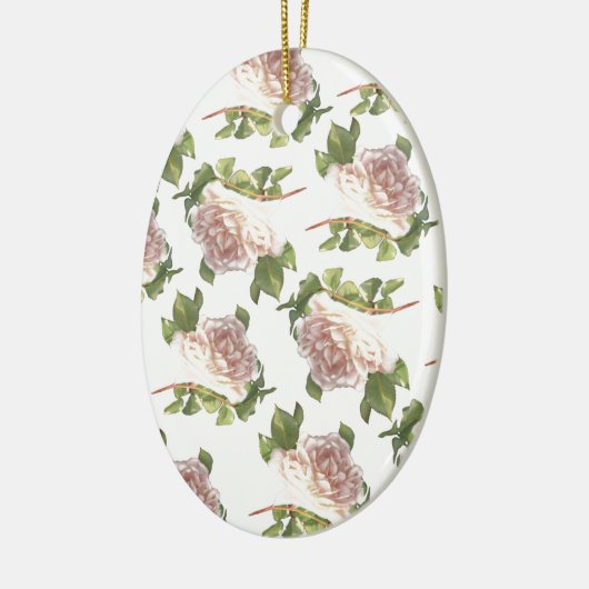 Elegante, staubige, orange Rose Keramik Ornament (Links)