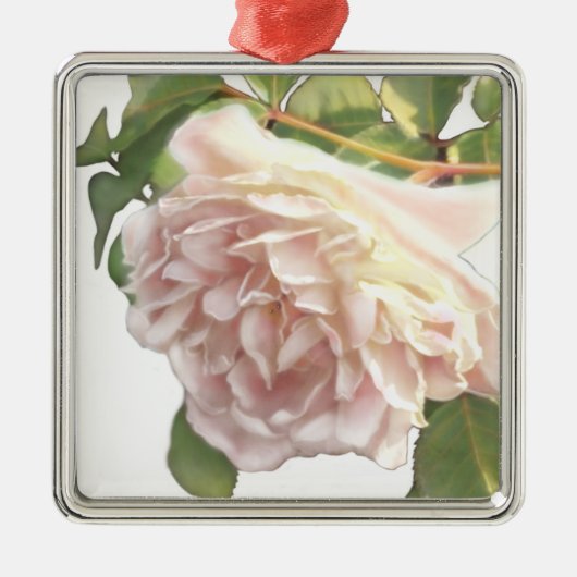 Elegante, staubige, orange Rose Ornament Aus Metall (Vorne)