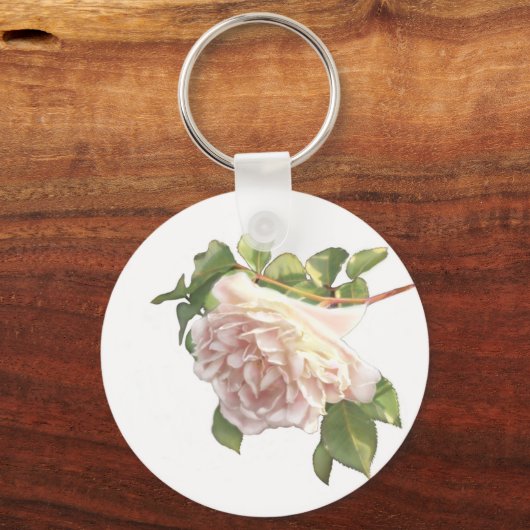 Elegante, staubige, orange Rose Schlüsselanhänger (Vorderseite)