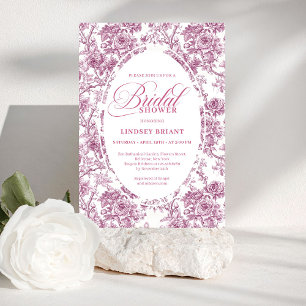 Elegante staubige rosa Toile Rosen Brautparty-Einl Einladung