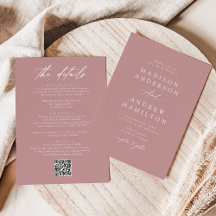 Elegante Staubige Rose Alles in Einem QR-Code Hoch