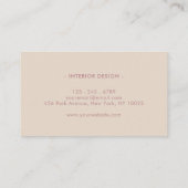 Elegante staubige Rose beruflich Visitenkarte (Rückseite)