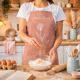 Elegante Staubige Rose Einfacher Blumenname Schürze