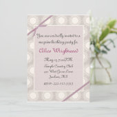 Elegante staubige Rose Ladys Birthday Einladung (Stehend Vorderseite)