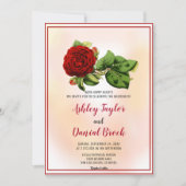 Elegante, staubige Rose Rosa Blütenblüte Blütenhoc Einladung (Vorderseite)