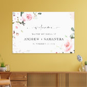 Elegante staubige Rose und graue Hochzeitsdekorati Leinwanddruck (Insitu (Wohnzimmer))