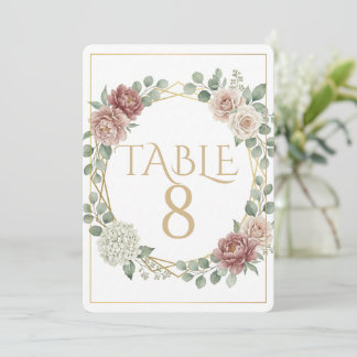 Elegante Staubige Rosenfarbene Geometrische Blumig