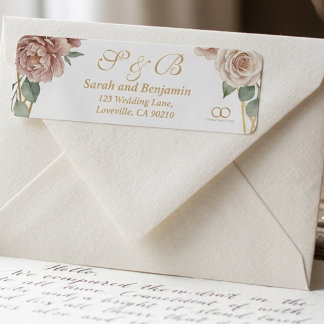 Elegante Staubige Rosenfarbene Geometrische Blumig