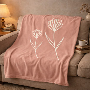 Elegante Staubrose Einfache Blume Fleecedecke