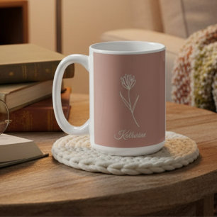 Elegante Staubrose Einfacher Blumenname Kaffeetasse