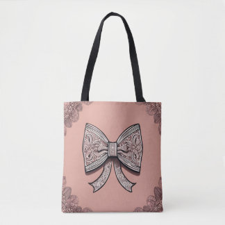 Elegante Staubrose-Spitzen-Schleife & Verzierte Ko Tasche