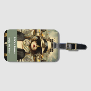 Elegante Steampunk-Dame auf Reisen Gepäckanhänger