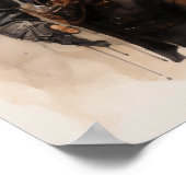 Elegante Steampunk Paar Vintage Viktorianische Kun Poster (Ecke)