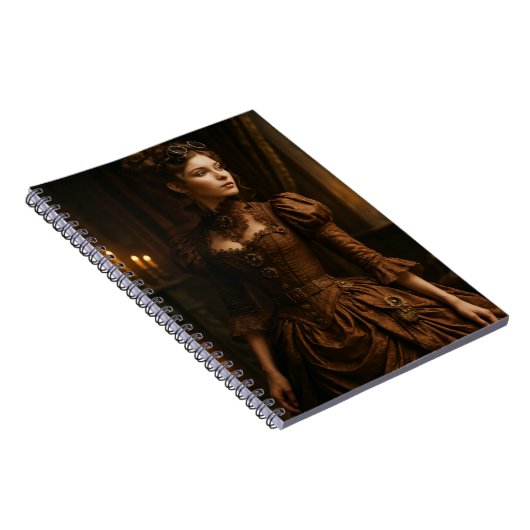 Elegante Steampunk Viktorianisch Lady in Brown Notizblock (Rechte Seite)