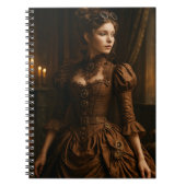 Elegante Steampunk Viktorianisch Lady in Brown Notizblock (Vorderseite)