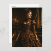 Elegante Steampunk Viktorianisch Lady in Brown Postkarte (Vorne/Hinten)