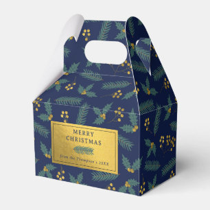 Elegante Stechpalmen-Beeren-Weihnachts-Botanik Bla Geschenkschachtel