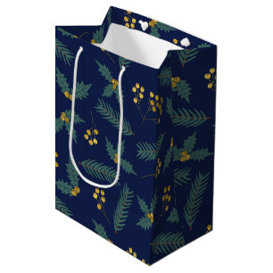 Elegante Stechpalmen-Beeren-Weihnachts-Botanik Bla Mittlere Geschenktüte
