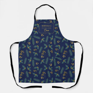 Elegante Stechpalmen-Beeren-Weihnachts-Botanik Bla Schürze