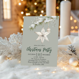 Elegante Stern-Weihnachtsfeier Winterurlaub Einladung