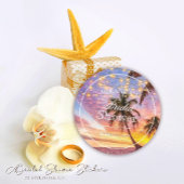 Elegante Sterne am Sunset Summer Beach Brautparty Runder Aufkleber