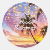 Elegante Sterne am Sunset Summer Beach Brautparty Runder Aufkleber (Vorderseite)