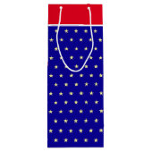Elegante Sterne auf blau-rot-weiß Geschenktasche Geschenktüte Für Weinflaschen (Rückseite)