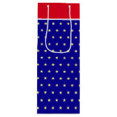 Elegante Sterne auf blau-rot-weiß Geschenktasche Geschenktüte Für Weinflaschen (Vorderseite)