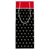 Elegante Sterne auf schwarz-weiß Geschenktasche Geschenktüte Für Weinflaschen (Rückseite)